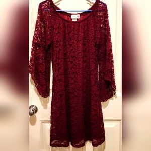 Western red lace dress size large